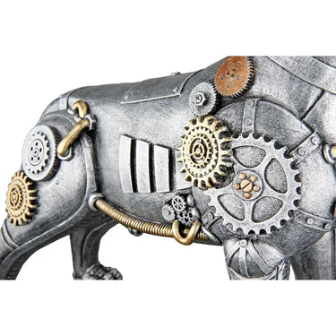 Dekofigur – Antikes Finish, Silberne Oberfläche, Goldener Akzent, 29 cm - Steampunk Pitbull | Gilde