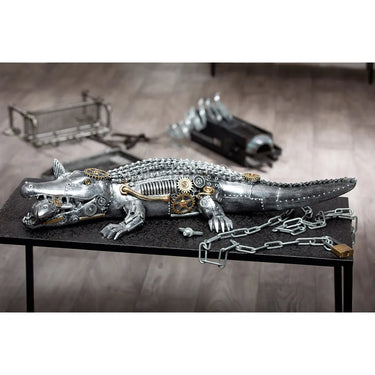 Figur – Mechanik Design, Vintage Optik, Detailreiche Form - Steampunk Crocodile | Gilde