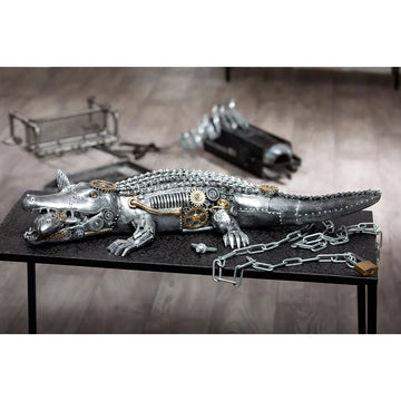 Figur – Mechanik Design, Vintage Optik, Detailreiche Form - Steampunk Crocodile | Gilde