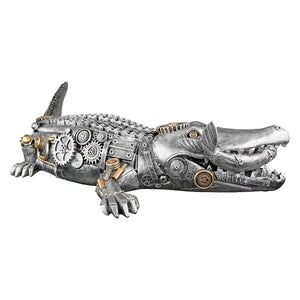 Figur – Mechanik Design, Vintage Optik, Detailreiche Form - Steampunk Crocodile | Gilde