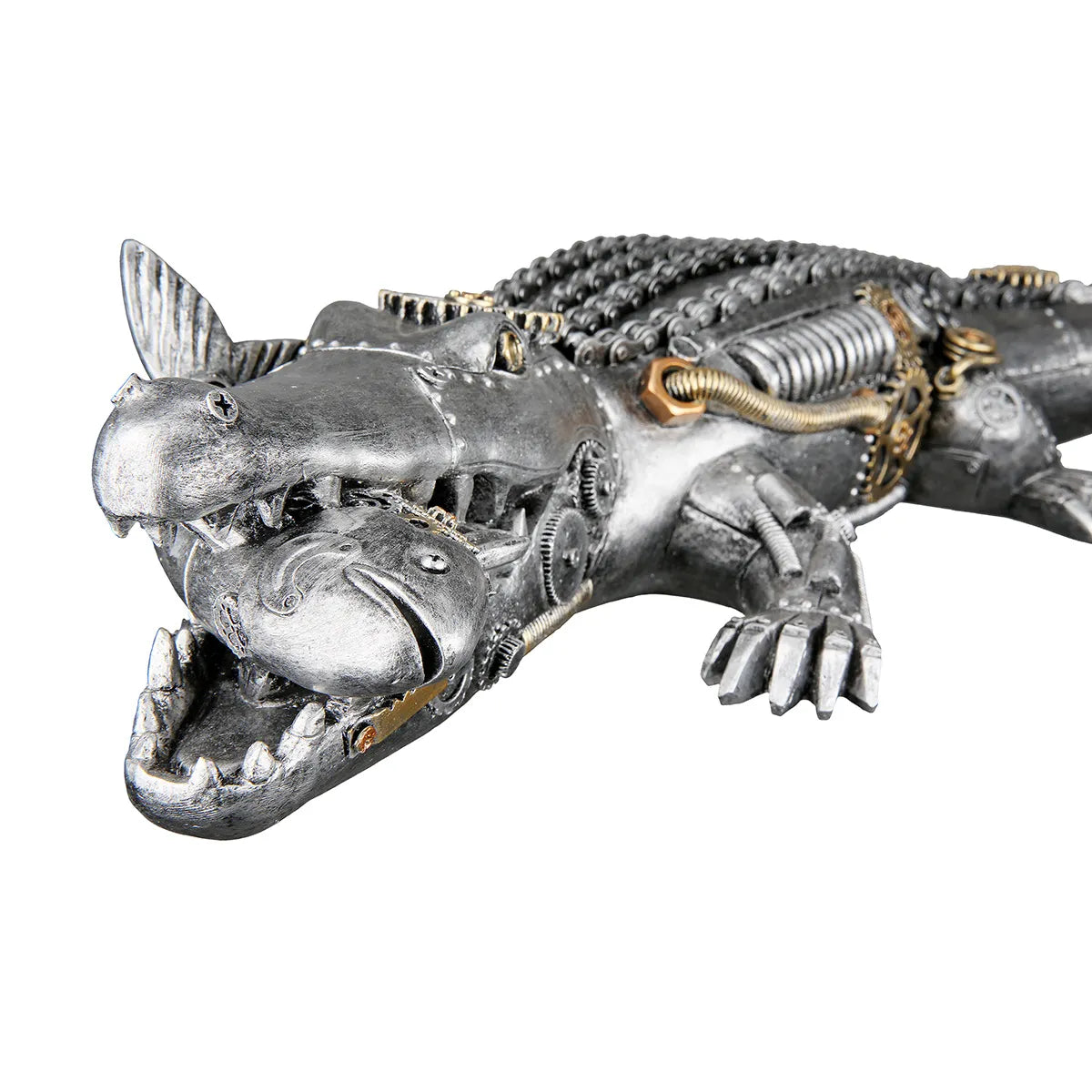 Figur – Mechanik Design, Vintage Optik, Detailreiche Form - Steampunk Crocodile | Gilde