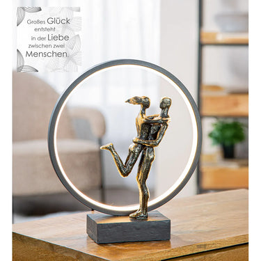 Tischleuchte – LED Beleuchtung, Paar Motiv, Bronze Optik - Happy Reunion | Gilde
