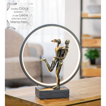 Tischleuchte – LED Beleuchtung, Paar Motiv, Bronze Optik - Happy Reunion | Gilde