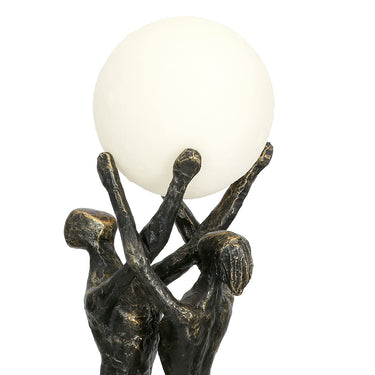 Tischleuchte – LED Kugel, Bronze Optik, Paar Motiv - Hold the Light | Gilde
