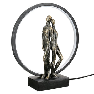 Tischleuchte – Bronze Optik, Paar Motiv, LED Beleuchtung - Herzleuchten | Gilde