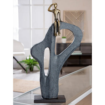 Skulptur – Bergsteiger Motiv, Antik Finish, Bronze Optik - Blick in die Ferne | Gilde
