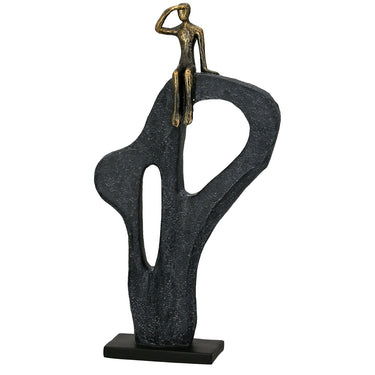 Skulptur – Bergsteiger Motiv, Antik Finish, Bronze Optik - Blick in die Ferne | Gilde