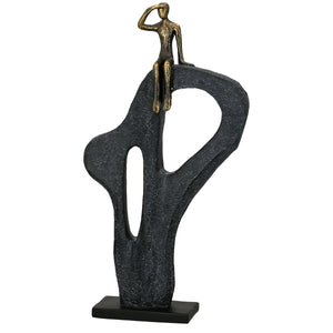 Skulptur – Bergsteiger Motiv, Antik Finish, Bronze Optik - Blick in die Ferne | Gilde