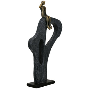 Skulptur – Bergsteiger Motiv, Antik Finish, Bronze Optik - Blick in die Ferne | Gilde