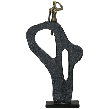 Skulptur – Bergsteiger Motiv, Antik Finish, Bronze Optik - Blick in die Ferne | Gilde