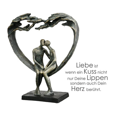 Skulptur – Herz Design, Paar Motiv, Antik Finish - Kiss under Tree | Gilde