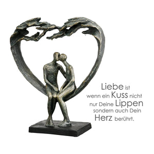 Skulptur – Herz Design, Paar Motiv, Antik Finish - Kiss under Tree | Gilde
