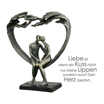 Skulptur – Herz Design, Paar Motiv, Antik Finish - Kiss under Tree | Gilde