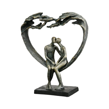 Skulptur – Herz Design, Paar Motiv, Antik Finish - Kiss under Tree | Gilde