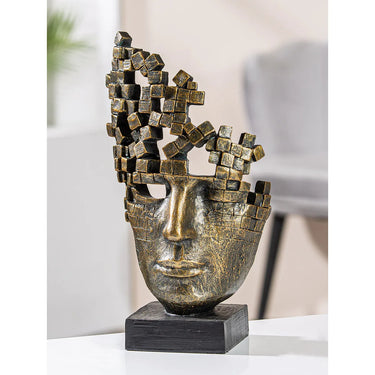 Skulptur – Gesichts Design, Antik Finish, Bronze Optik - Male Mask | Gilde
