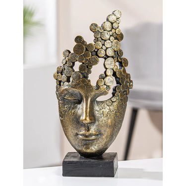 Skulptur – Gesichts Design, Bronze Optik, Moderne Kunst - Female Mask | Gilde