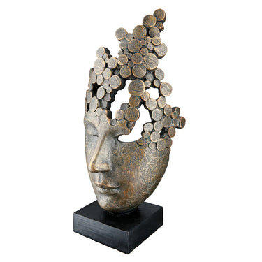 Skulptur – Gesichts Design, Bronze Optik, Moderne Kunst - Female Mask | Gilde