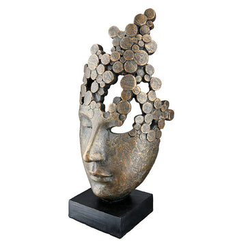 Skulptur – Gesichts Design, Bronze Optik, Moderne Kunst - Female Mask | Gilde