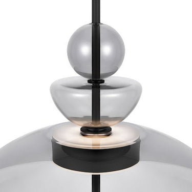 Pendelleuchte Matt Schwarzer Metallrahmen Grauer ovaler Glasschirm LED 12 W 3000 K – Bangkok | Maytoni - Esszett Luxury | Stilvolles Wohnen mit Charakter