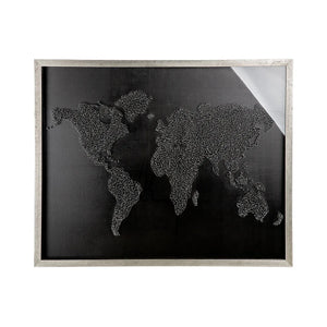 Wandbild – 3D Optik, Weltkarten Design, Glas Oberfläche - World | Gilde