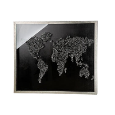 Wandbild – 3D Optik, Weltkarten Design, Glas Oberfläche - World | Gilde