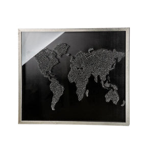 Wandbild – 3D Optik, Weltkarten Design, Glas Oberfläche - World | Gilde