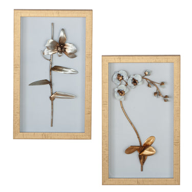Wandbild – Blumen Motiv, Glas Design, Gold Rahmen - Fiore | Gilde