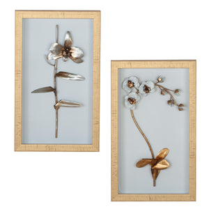 Wandbild – Blumen Motiv, Glas Design, Gold Rahmen - Fiore | Gilde