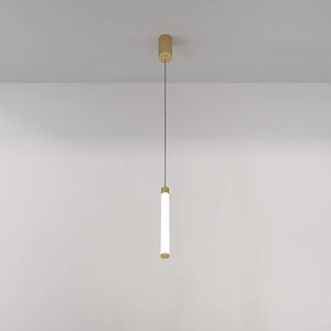 Pendant lamp Matte gold aluminum housing with white acrylic diffuser and integrated LED – Arc | Maytoni