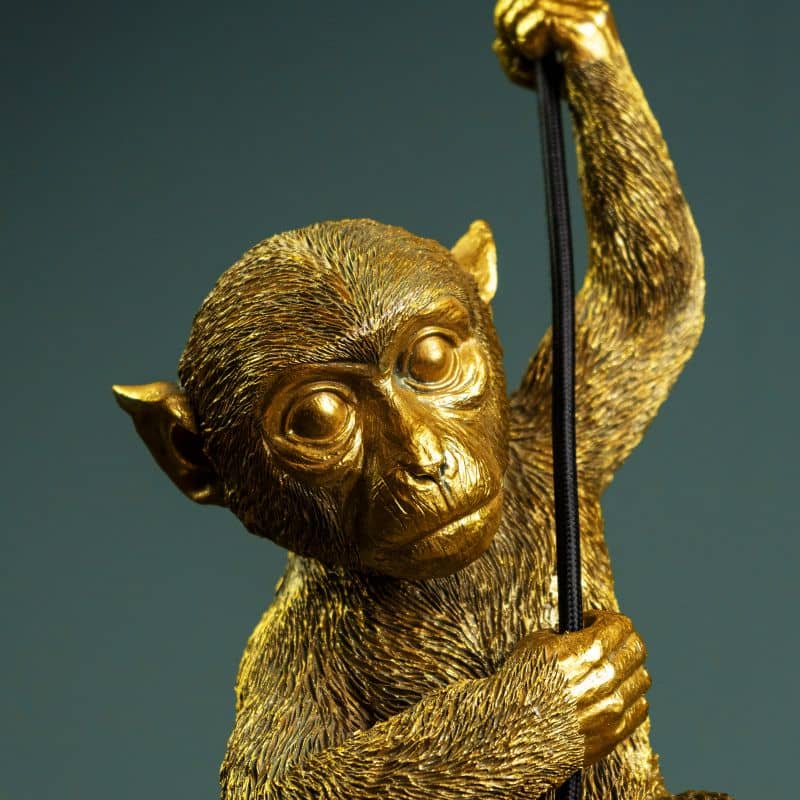 Deckenleuchte – Skulpturales Design, Verspieltes Tiermotiv, Polyresin-Konstruktion, Antikes Goldfinish – Chip | WERNS