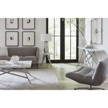 Coffee Table - Carrara Marble Top, Stainless Steel Base, Mitered Edges – Coral | Modus Furniture International
