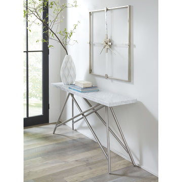 Konsolentisch – Carrara Marmor, Edelstahl Gestell, Gehrungskante Design, 78 cm Höhe - Coral | Modus Furniture International