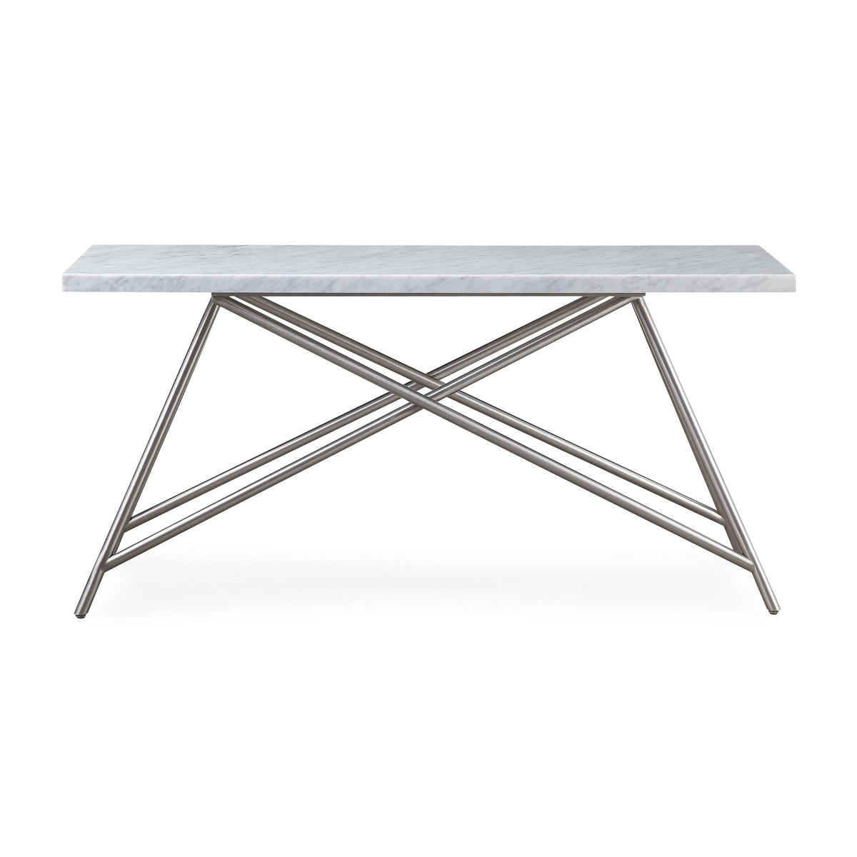 Konsolentisch – Carrara Marmor, Edelstahl Gestell, Gehrungskante Design, 78 cm Höhe - Coral | Modus Furniture International