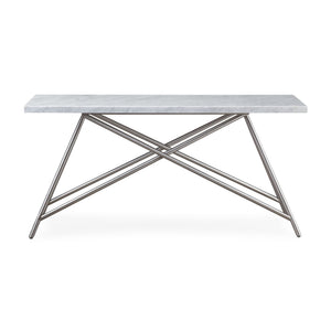 Konsolentisch – Carrara Marmor, Edelstahl Gestell, Gehrungskante Design, 78 cm Höhe - Coral | Modus Furniture International