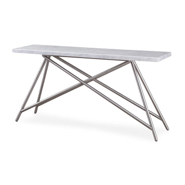 Console Table - Carrara Marble Top, Stainless Steel Frame, Modern Design – Coral | Modus Furniture International