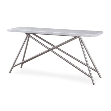 Konsolentisch – Carrara Marmor, Edelstahl Gestell, Gehrungskante Design, 78 cm Höhe - Coral | Modus Furniture International