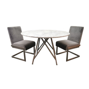 Esszimmertisch – Carrara Marmor, Edelstahl Gestell, Runde Form,76 cm Höhe   - Coral | Modus Furniture International