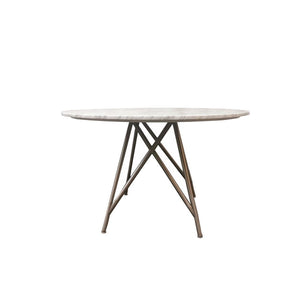 Esszimmertisch – Carrara Marmor, Edelstahl Gestell, Runde Form,76 cm Höhe   - Coral | Modus Furniture International