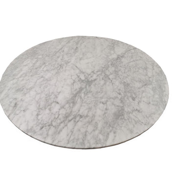 Dining Table - Carrara Marble Top, Brushed Stainless Steel Base, Mitered Edges – Coral | Modus Furniture International