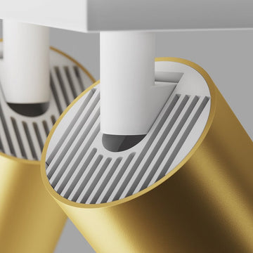 Deckenleuchte Weißes Aluminium mit Mattgold - Finish GU10‑Sockel – Focus S | Maytoni - Esszett Luxury | Stilvolles Wohnen mit Charakter
