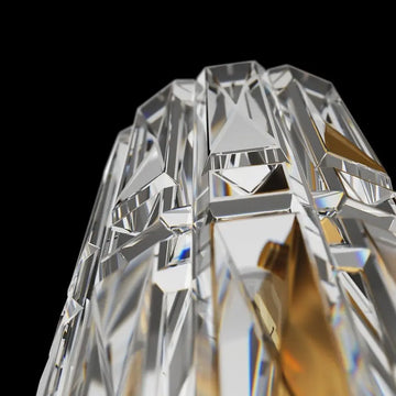 Wall light with ribbed crystal glass and gold finish – Facet | Maytoni