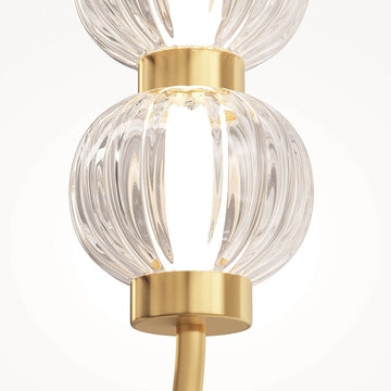 Pendelleuchte Goldfarbener Metallrahmen Gerillte Glaskugeln LED 16 W 3000 K – Amulet | Maytoni - Esszett Luxury | Stilvolles Wohnen mit Charakter