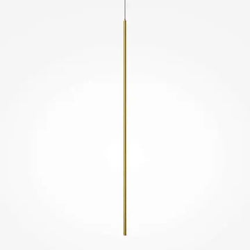 Pendant Lamp Matte Black with Brass Details Linear Design & Integrated LED – Halo | Maytoni