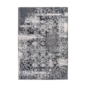 Teppich – Vintage Muster, Graue Farbgebung, Bordüren Design, 160 x 230 cm - Saphira 400 | Kayoom