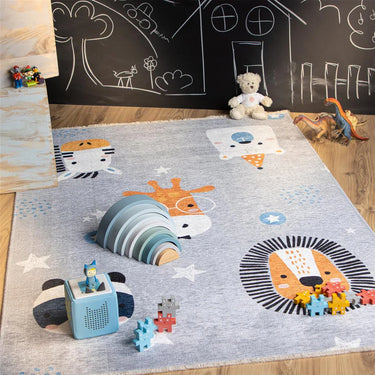 Teppich – Tiermotiv Design, Recycelte Baumwolle, Waschbare Oberfläche - Joanna 613 | Kayoom