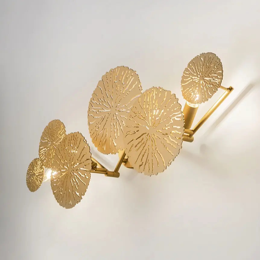 Wall light Gold, metal frame, floral perforated discs – Lovetann | Maytoni