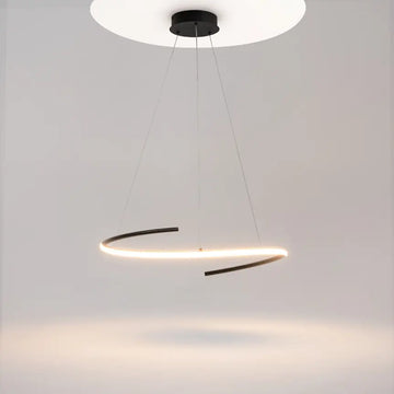 Pendelleuchte – Schwarze Optik, 60 cm Ring, 326 cm Höhe - Curve | Maytoni
