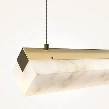 Pendant Lamp Brass Alabaster Diffuser Modern Design & LED Accent – Petra | Maytoni