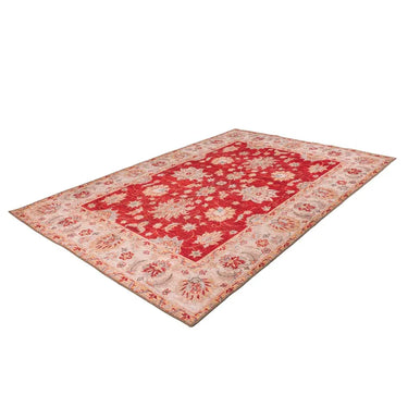 Teppich rote Farbe Flachflor-Design Vintage-Print – Faye 625 | Kayoom