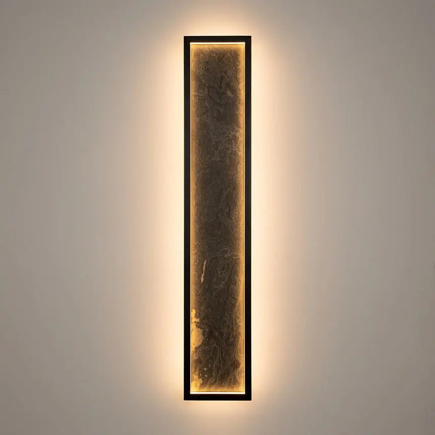 Black Wall Light, Metal Frame, Natural Stone Accent, Integrated 70W LED 3000K – Orign | Maytoni